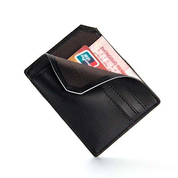 Smal designer kreditkortshållare för män Läderplånböcker Case Business Mini handväska för körkort Liten korthållare Dark Brown