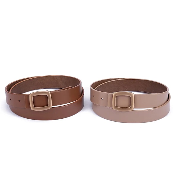 2021 nya bälten för kvinnor äkta läder lyxiga designerjeansbälte Dam midjeband Mode fyrkantigt metall spänne bälte dam svart caramel colour 100cm