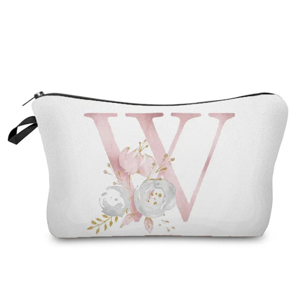 Organizer För Kosmetikväska Blommabrev 3D-utskrift Toalettväska Mode Damväska Märke Sminkväska Case Festpresent hz2419 Letter Bag
