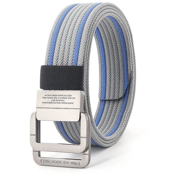 Snygga män Bälten Dubbla ringar Metall Skjutspänne Canvas Stickad Snabbtorkande Jeans Accessoarer Utomhus midjerem Unisex Cinto Color18 130cm