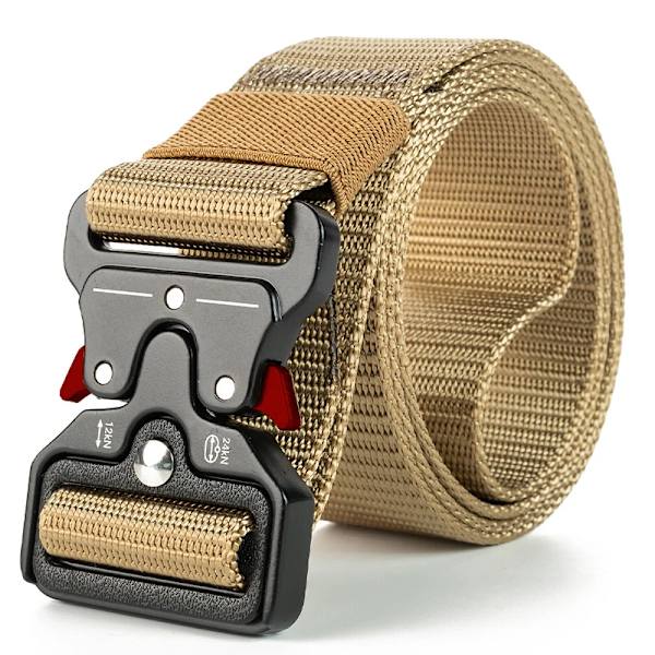 Äkta taktiskt bälte magnetiskt spänne snabbkopplingsbälte Casual Nylon Träningsbälte Herrbyxor Svart bälte ZV01 red kaki 45to47inch