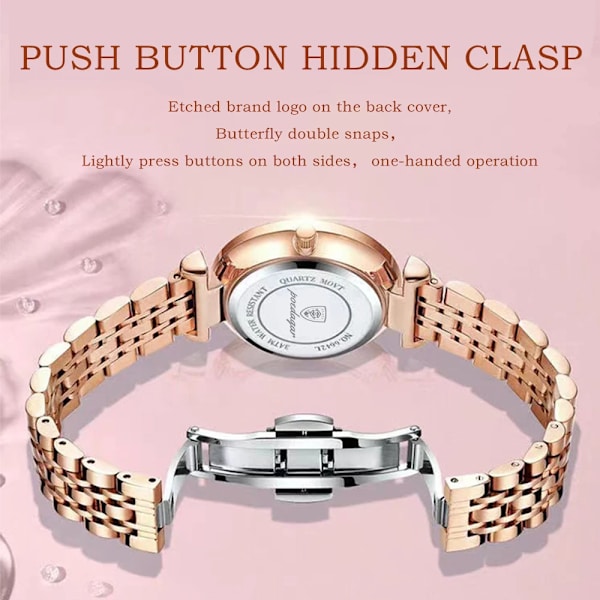 POEDAGAR Watch Rose Gold Mode Quartz Klockor Toppmärke Lyx Damarmbandsur Vattentät Date Week Flickvänpresent Red M