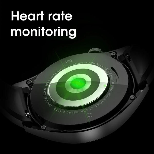 Ny Smart Watch Herr Android GT3 IP68 Vattentät NFC Smartwatch Trådlös Laddning Bluetooth Ring Herr Watch för Black Leather smart watches
