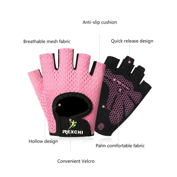 Professionella fitness Halkfri yogaträning Halvfinger Män Kvinnor Power Tyngdlyftning Handskydd Cykeltillbehör Style 2(.143) M(.143)