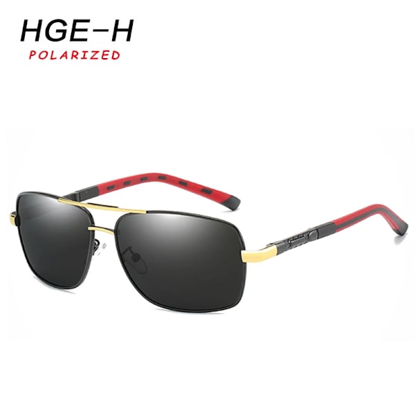 HGE-H 2021 Märke Herr Solglasögon i aluminium Polariserade UV400 Spegel Solglasögon för män Dam För Herr 100 % UV Reseglasögon KD72 C6 Red Mirror