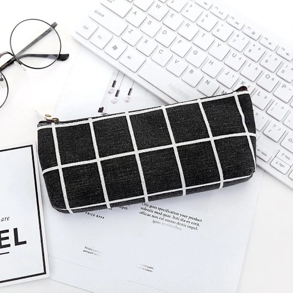 Kvinnor Liten Canvas Sminkväska Rese Kosmetisk Påse Toalettväska för Kvinnor Bärbar Sminkväska Tvättväska Påse Kit Organizer black