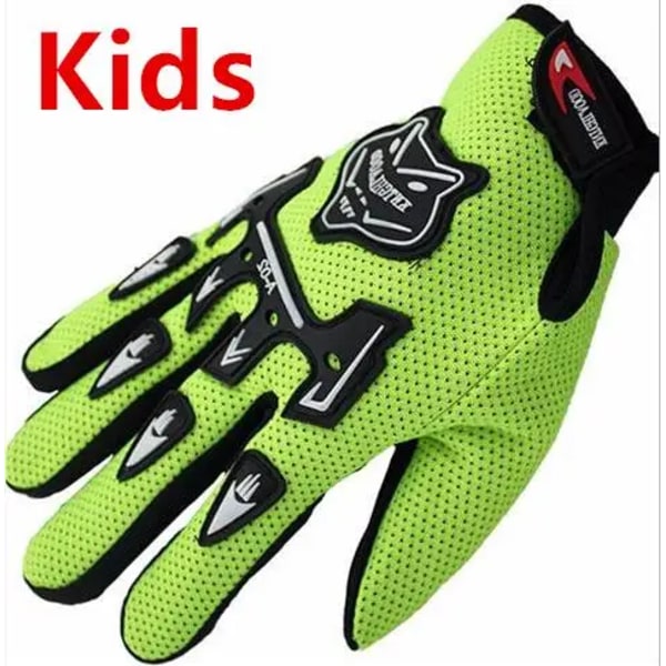 Nyhet Sommar Hel Finger Motorcykelhandskar Barn Luvas Motocross Luvas Motorcykel Guantes Barn Racing Moto Handskar Lemon Yellow