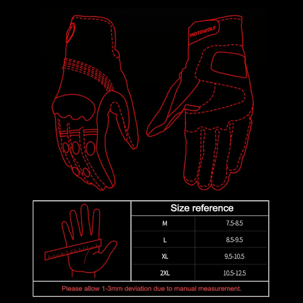 Äkta Läderhandskar Herr Motorcykelhandskar Motocrosshandskar Skydd Guantes Rekawice Motocyklowe Motorcykelhandskar black M