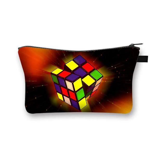 Magic Cube / Math Formula Print Case Kvinnor Toalettväska för Make Up Organizer Väska Flickor Clutchväskor Söt kosmetisk väska shzbmofang10cw