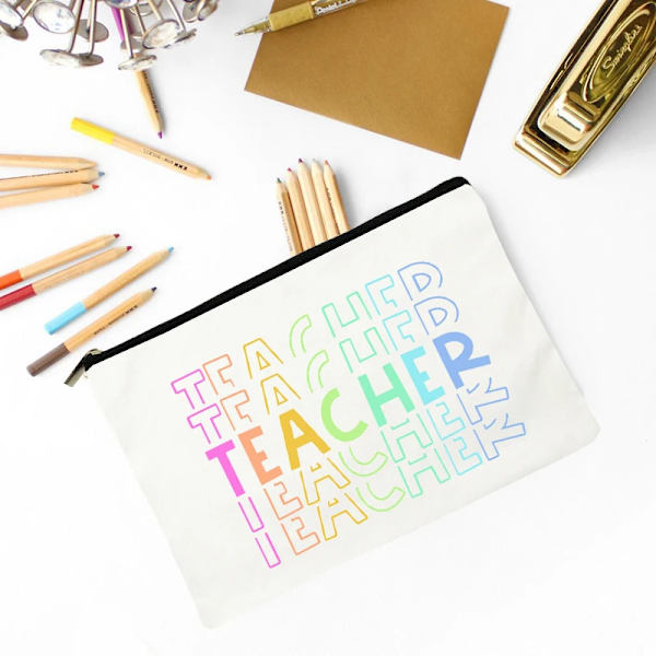 Lärarnas dag Bästa present sminkväska Lärare Survival Kit Blyertspåse Förskola Elementary High School Examen Tillbaka till skolan W04070-TBWH-D