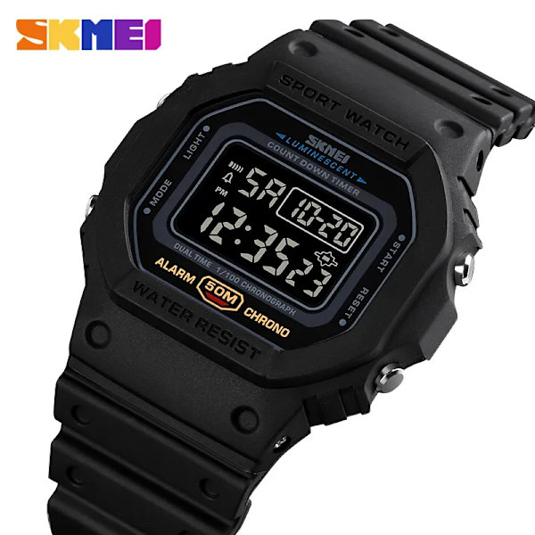 SKMEI Multifunktionell Digital Watch Herr 2 Time Count Down Herrarmbandsur Mode Retro Manklockor reloj hombre 1628 Green camo