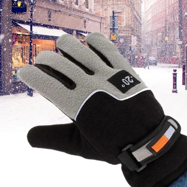 Män Vinter varm fleece thermal motorcykel thermal varma handskar Polar fleece vantar för män kvinnor snö sporthandskar A - Red