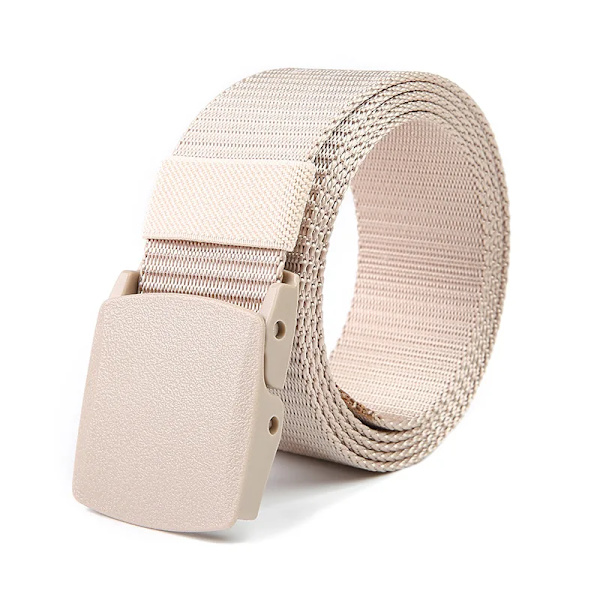 Automatiskt spänne för män Nylon utomhus canvasbälte Högkvalitativt herrbälte Beige 110 CM