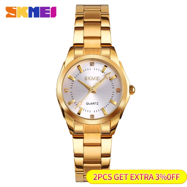 SKMEI Fashion Simple Quartz Watch Japan Movement Luxury Quartz Watches For Women Thin Lady Hour Damer reloj mujer 1620 Silver with box