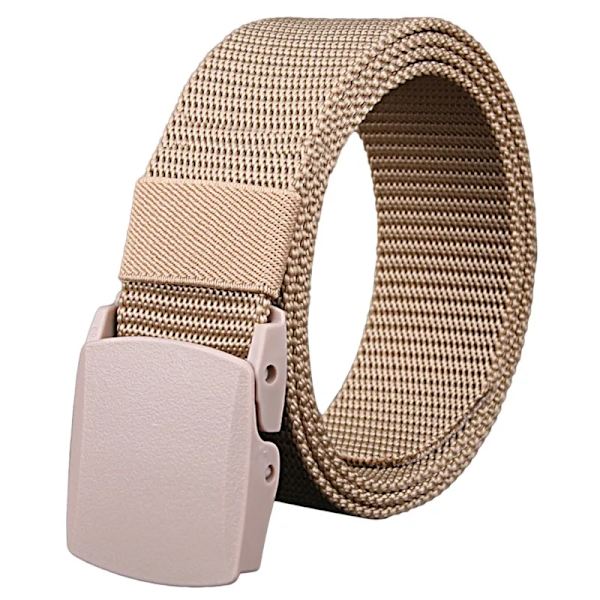 Män Kvinnliga Jeans Bälte Militär Nylon Justerbart Bälte Utomhus Resor Taktisk Midjebälte Metall Unisex Spänne Byxor Byxor 120cm Beige 120cm