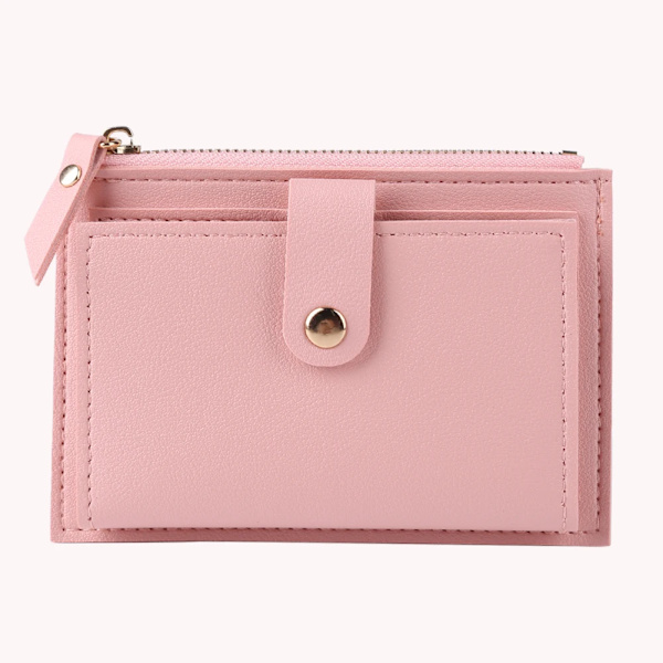 Mini Kvinnor Plånböcker Kortplånböcker Korthållare med flera fack PU Läder Mode Kvinnlig Plånbok Korthållare Plånbok Rose red