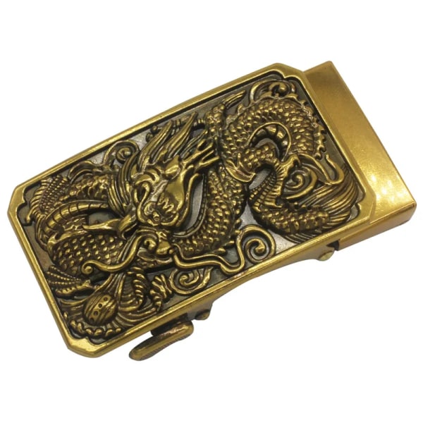 Nytt retro automatiskt spänne bälte zinklegering spänne huvud gul brons mode bältesspänne herr bältesspänne 3,5 cm Green buckle