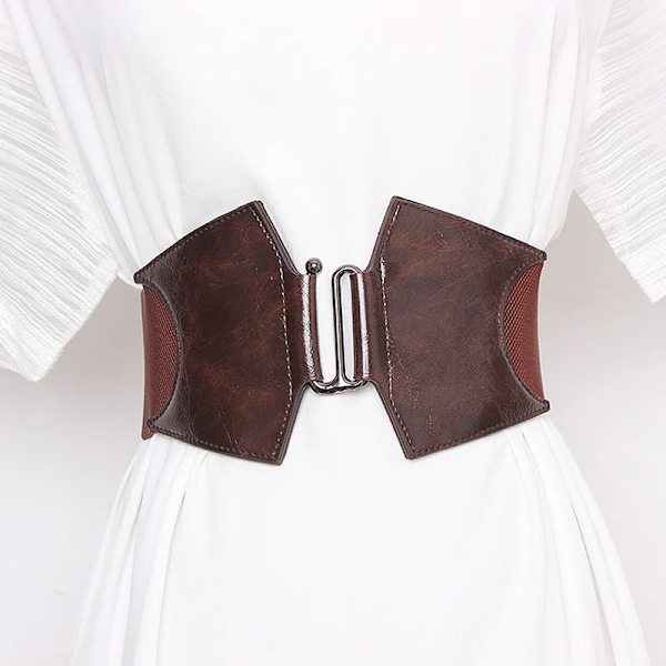 Plus size Elastiskt korsettbälte Kvinnlig midja Breda bälten för kvinnor Designer högkvalitativ Stretch Cummerbunds Klänning Midjeband coffee belt 69x7.5 cm