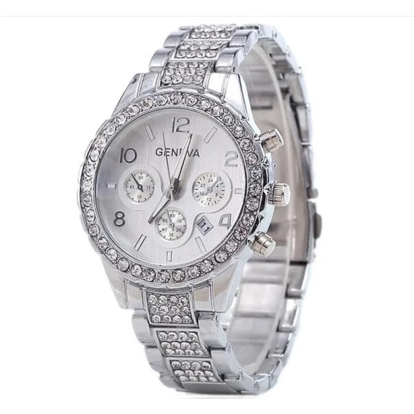 2020 Nya Relogio Feminino Kända varumärke Guld Kristall Geneva Casual Quartz Watch Kvinnor Rostfritt Stål Klänning Klockor Män Klocka Hot As shown-1