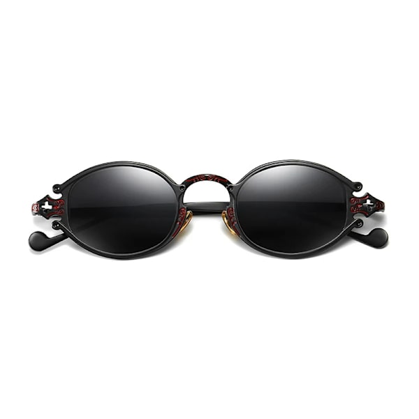 nya cateye street shoot man solglasögon dam retro steampunk glasögon gotisk oval Metallbåge snidade solglasögon Gafas sol mujer C5 Gold-Red