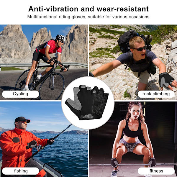 Halvfingerhandskar Gym Fitness Anti-halk Kvinnor Män Gel Pad Handskar Gym Cykling Fingerlösa handskar Cykeltillbehör Orange XL