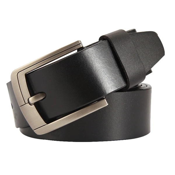 [DWTS]Herrbälte läderbälte herr äkta läderrem för män lyxigt nålspänne casual herrbälte Cummerbunds ceinture homme C NZ304 BLACK 120cm