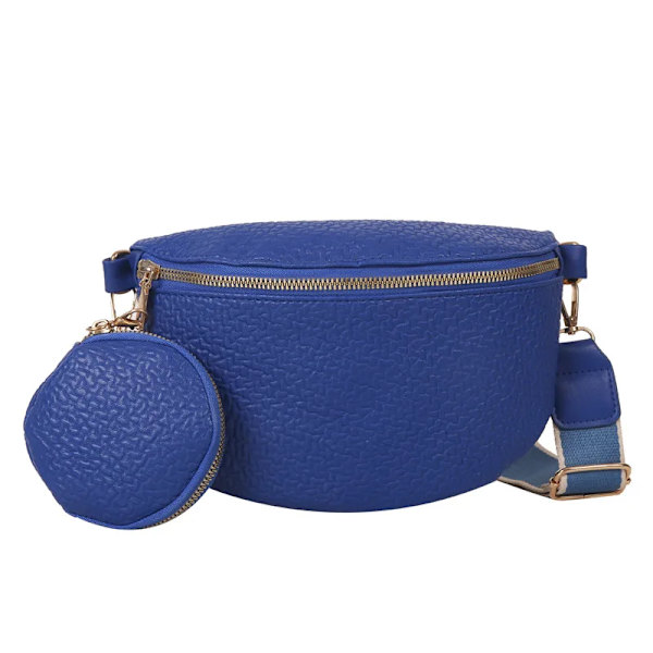 Märke Kvinnlig Bältesväska Mode Läder Fanny pack Myntväska Hög kvalitet Dam Midjeväskor Designer axel Crossbody bröstväska Blue