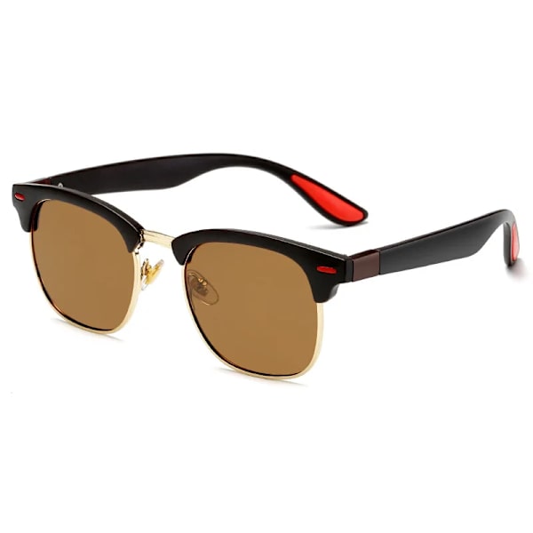 Klassiska Retro Nit Polariserade Solglasögon Män Dam Märkesdesigner TR90 Ben Lättare Design Kvinnlig Man Mode Solglasögon C4 Polarized