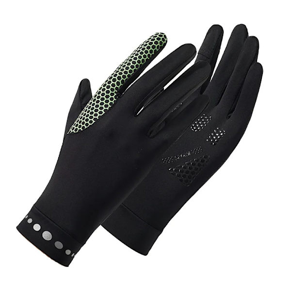 Solskyddshandskar Dam Vår och Sommar Utomhusridning Is Silke Anti-ultraviolett Full Fingerless Cool Feeling Män light grey Women(.657) L(.657)