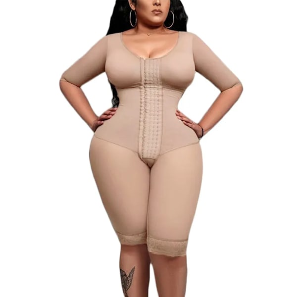 Fajas Colombianas Helkroppsstöd Armkompression med inbyggd BH Halv ärm Mittbenet BBl Post Op Surgery Supplies Skims Beige XL