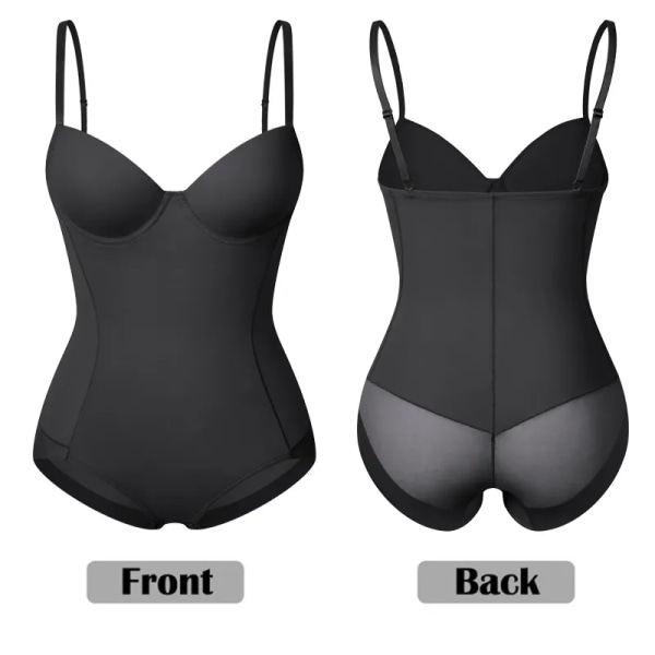 Body Shapewear Bodysuit Med Cup Kompression Shapers För Kvinnor Magslida Waist trainer Reduktiv Bantning Underkläder Korsett Black M