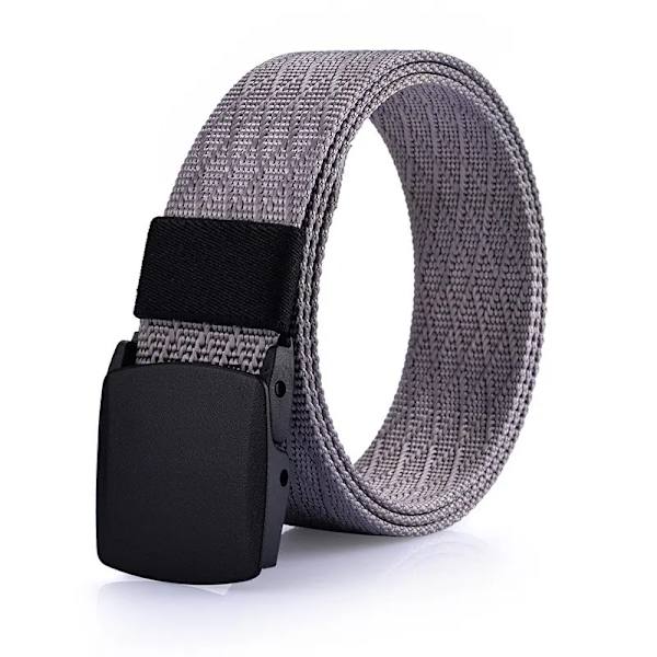 Utomhus Män POM Spänne Snabbtorkande Bälten Mode Glaid Mönster Rem Nylon Army Militär Taktisk Midja Cinto Fritid Jeans Grey-2 130cm