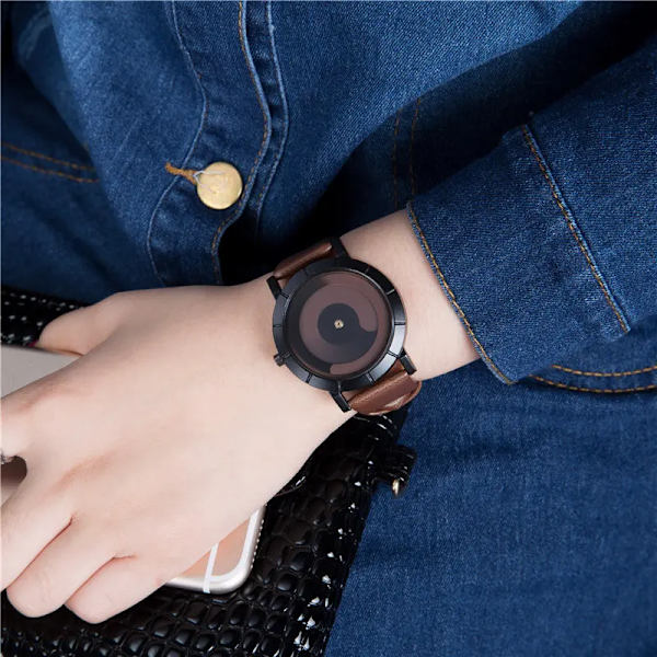Nya Creative Rotation Herrklockor 2020 Läderrem Quartz Klockor Herr Sportklockor Mode Watch Relogio Masculino 152083-2