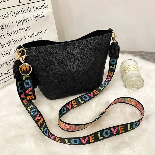 Mode Enkel axelväska Casual Litchi-mönster Crossbody-väskor för kvinnor Dam Designer Handväskor Dam Messenger Bags Crocodile black