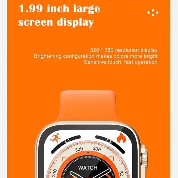 49mm Smart Watch IP08 Ultra Smartwatch Herr Dam Puls Bluetooth Call Vattentät Trådlös Laddning PK DT8 Ultra W68 HW8 black IP08 ultra