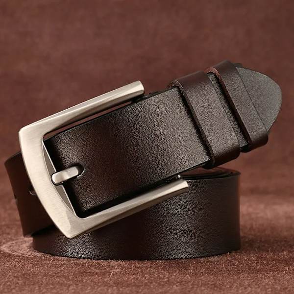 BekeleBOLO mäns bälte läder bälte män herr äkta läder rem lyxigt nål spänne casual herr bälte Cummerbunds ceinture JEEPF-Red brown 100cm
