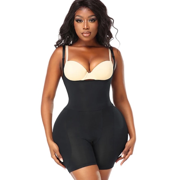 Side Butt Pads Shapewear Body för kvinnor Magkontroll Butt Lifter Underkläder Timglas Body Shaper Vadderad korsett Bigger Booty Black M