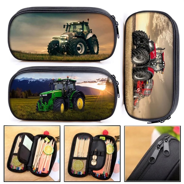 Farm Tractor Print Kosmetisk case Pennväska Pojkar Flickor Stationär väska Barn Case Barn Pennlåda Skolmaterial Väskor dqbbftractor02cw