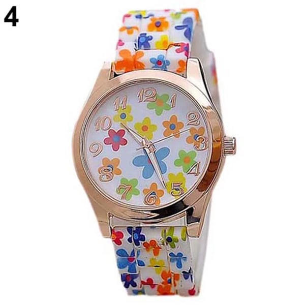 HET FÖRSÄLJNING!!! Kvinnor Rhinestone Inlagd Blomma Rund Urtavla Faux Läder Band Kvarts Watch Mode Kvarts Watch Kvinnor D