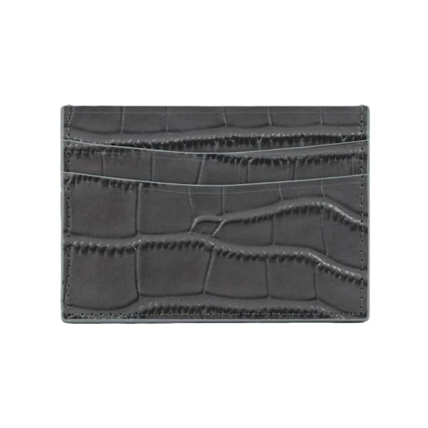 Klassisk krokodilmönsterkorthållare Män Kvinnor Äkta läder Läder Case ID-kortshållare Plånbok Handväska dark grey
