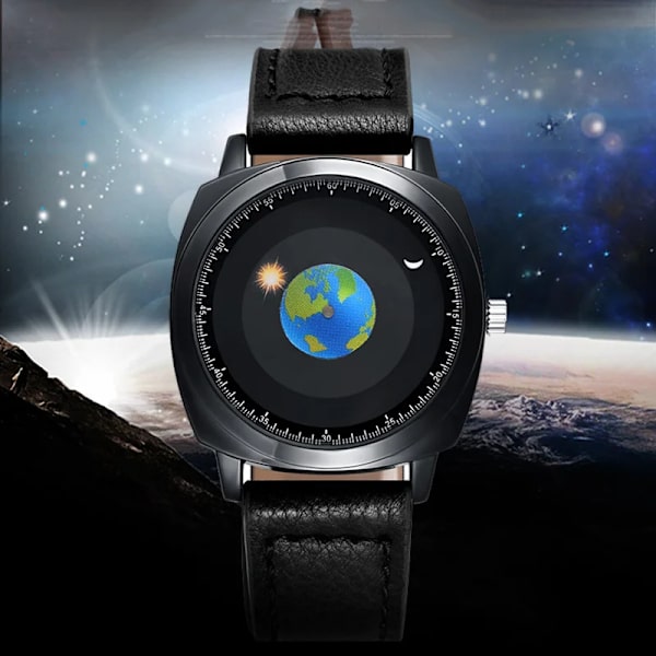 ADDIES Mode Personlighet Kreativ Rotation Earth Watch Silikon Läder Kvarts Sportklockor Män Watch relogio masculino Silicone strap