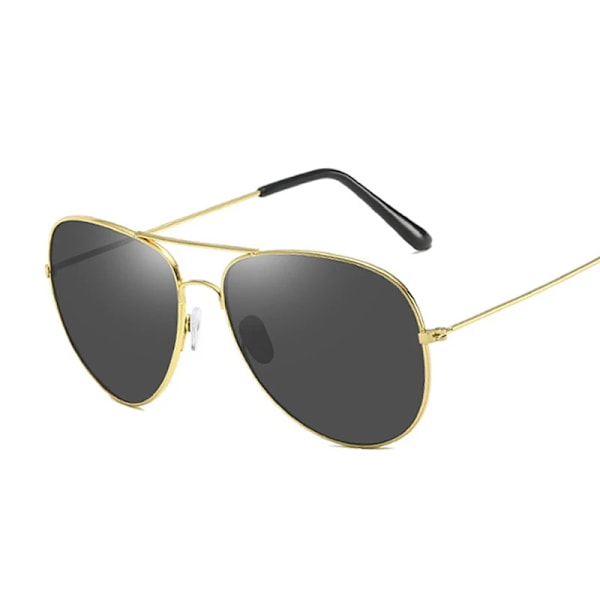 Klassiska Pilot Solglasögon Kvinna Mode Märke Designer Solglasögon Man Mans Färgglad Spegel Flyg Metallram Köra Oculos Gold Trans