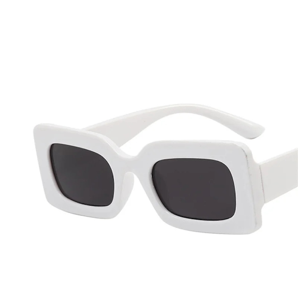 Mode Vintage Fyrkantiga Solglasögon Dam Gradient Tea Solglasögon Sommar Resa Retro Glasögon Män Oculos De Sol Feminino white gray with pouch and cloth