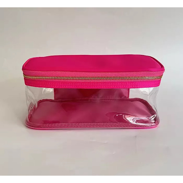 Ny vattentät nylon slitstark necessär Kosmetisk väska Enfärgad sminkväska för kvinnor Resetoalett Skönhet sminkväska Organizer no patch(.332) L(.332)