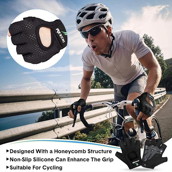 2st/par Gym Träningshandskar Herr Dam Andas Cykelhandskar för Fitness Träning Tyngdlyftning Hängande pull ups Klättring XG08-Gray M