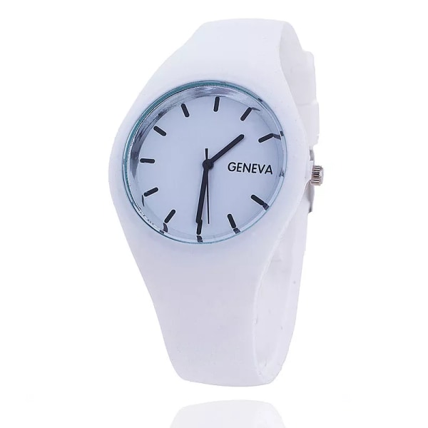 Mode Jelly Watch Kvinnor Casual Genève Sport Klockor reloj mujer Quartz Armbandsur Herrklocka watch hombre White