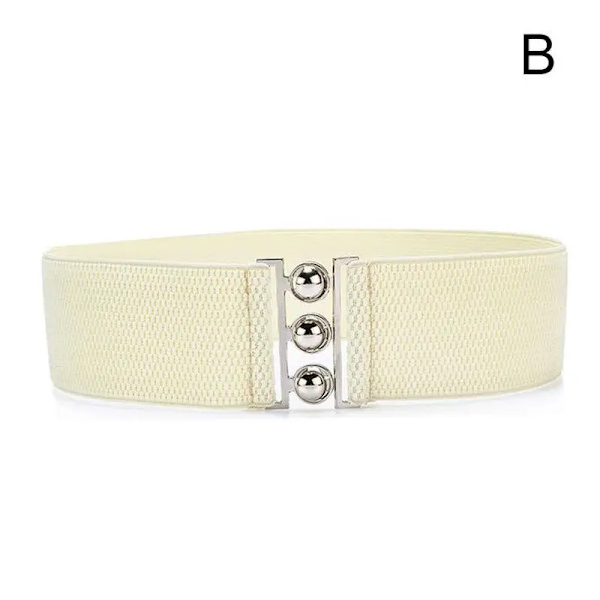 Kvinnor Enkelt Elastiskt brett midjebälte Riem Bantning Rött Vitt Bälte Kvinna Retro Dam Bälten Kvinnor Midjeband Kvinnor Tillbehör B