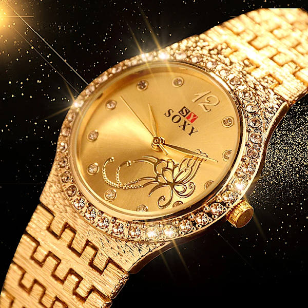 Dam Quartz Crystal Luxury Watch Feminino Relogio Armband Armbandsur Casual Reloj Guld/Silver Mujer Bayan Kol Saati silver 134