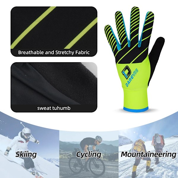 DAREVIE Hela Långa Cykelhandskar Skärm Touch Finger Cykelhandskar Stötsäker Pad Cykelhandskar Lång midja Andningsbar cykelhandske Black Red M