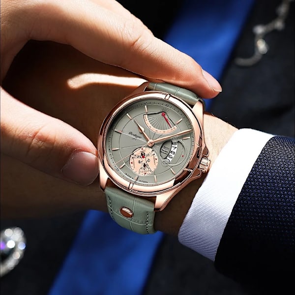 Schweiziskt märke POEDAGAR Sport Watch 2022 New Fashion Big Dial Armbandsur Luxury Waterproof Calendar Quartz Läder Watch White Leather